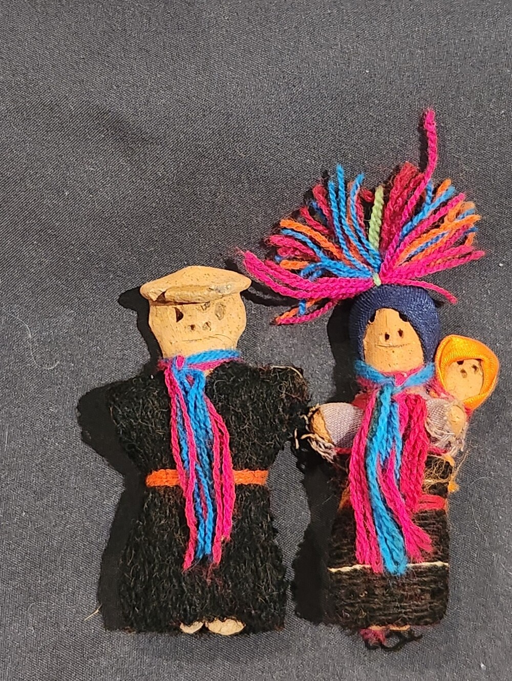 Pair Of Chamula Dolls Indigenous Folk Art Handmade From Chiapas Mexico
